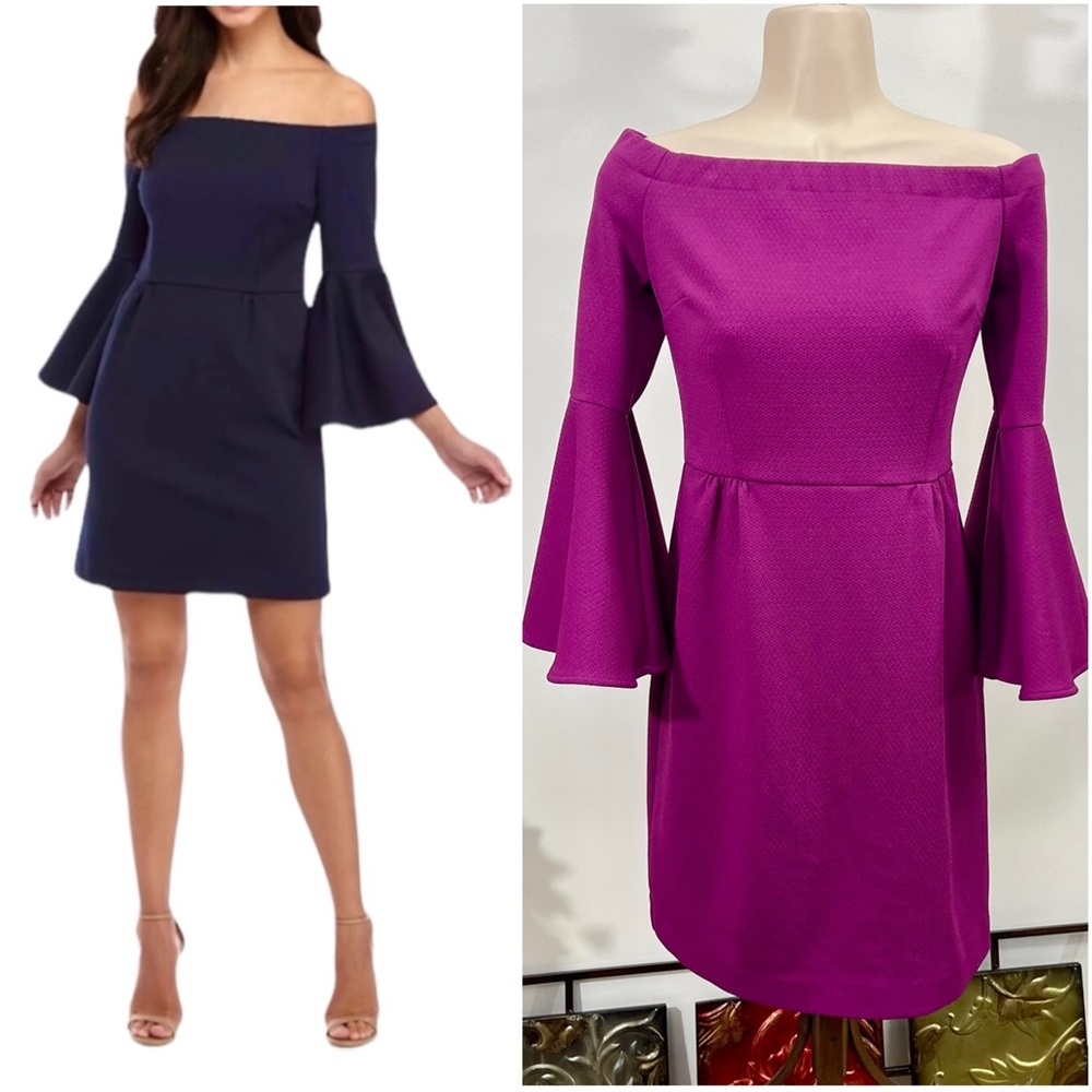 Trina Turk Miley off the Shoulder Dress in Magenta Size 2